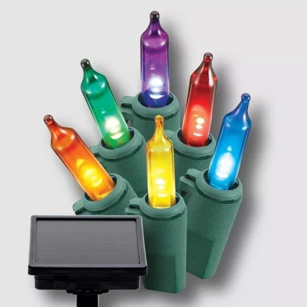 Philips 50ct Smooth LED Solar Mini String Lights with Green Wire